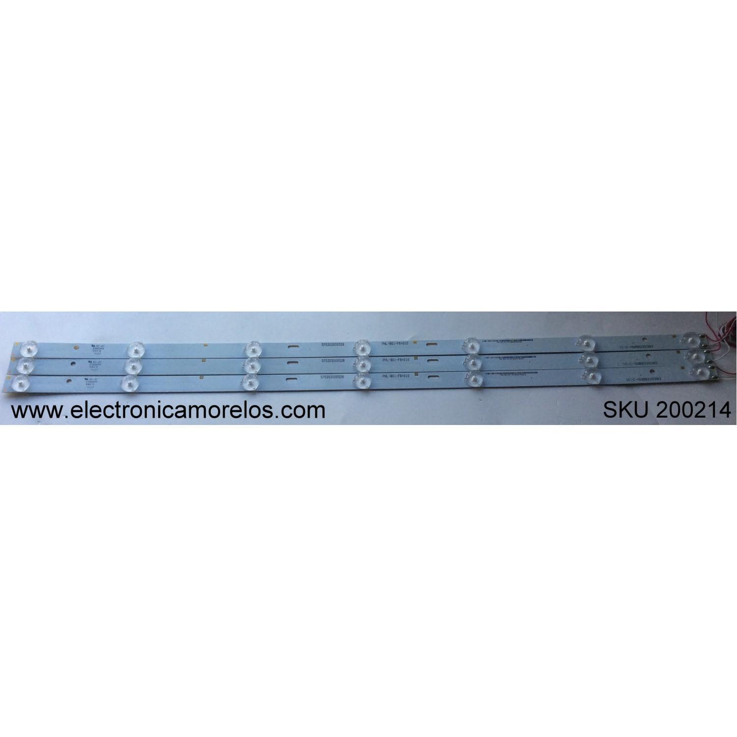 KIT DE LED PARA TV / INSIGNIA ST3151A05-5 / IC-C-HWBB32D382 / PHL-B01-F6+010 / 570202000528
